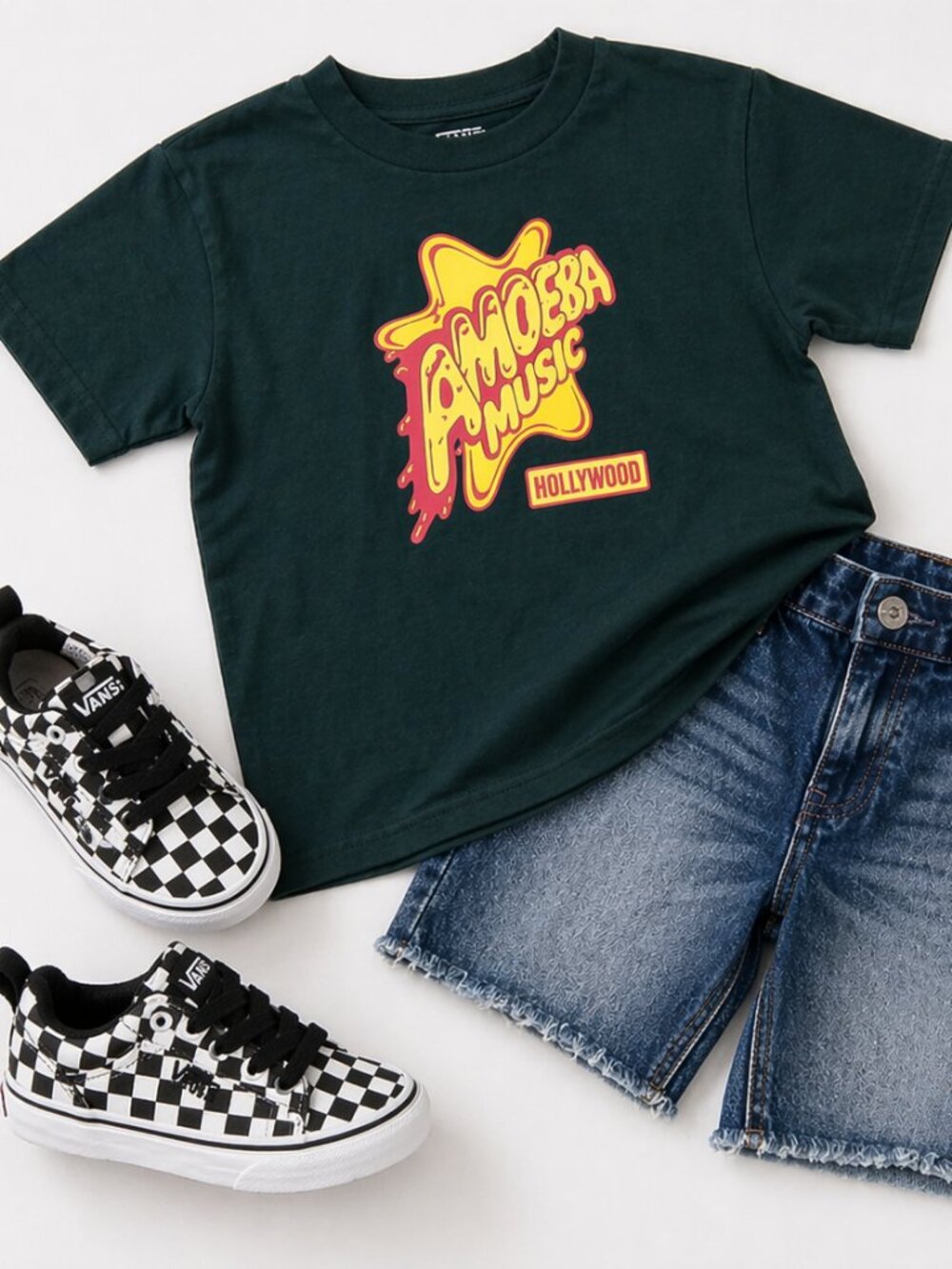 Toddler 4T / 5T Amoeba Music Graphic Tee Dark Green Kids Shirt Unisex